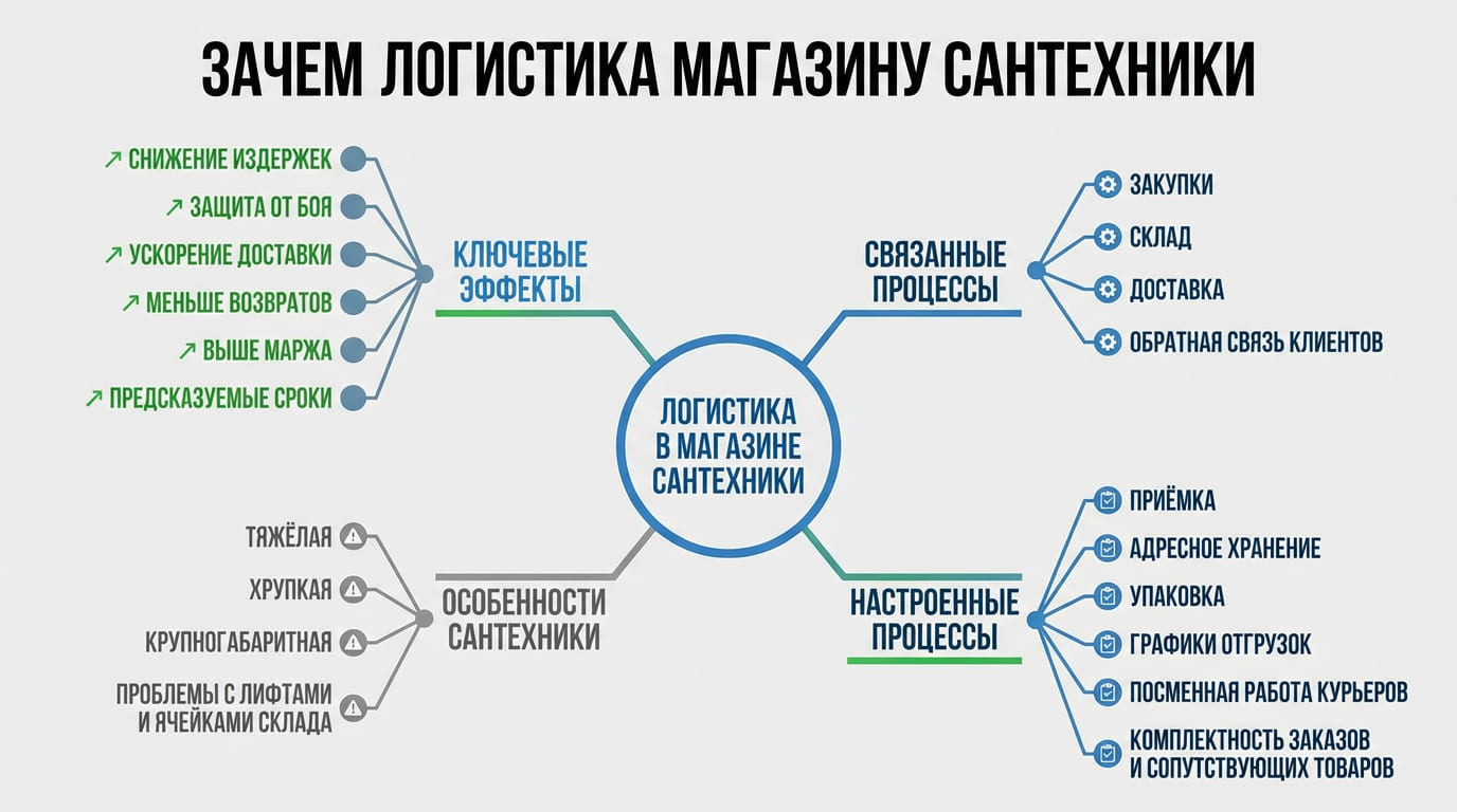 зачем логистика магазину сантехники