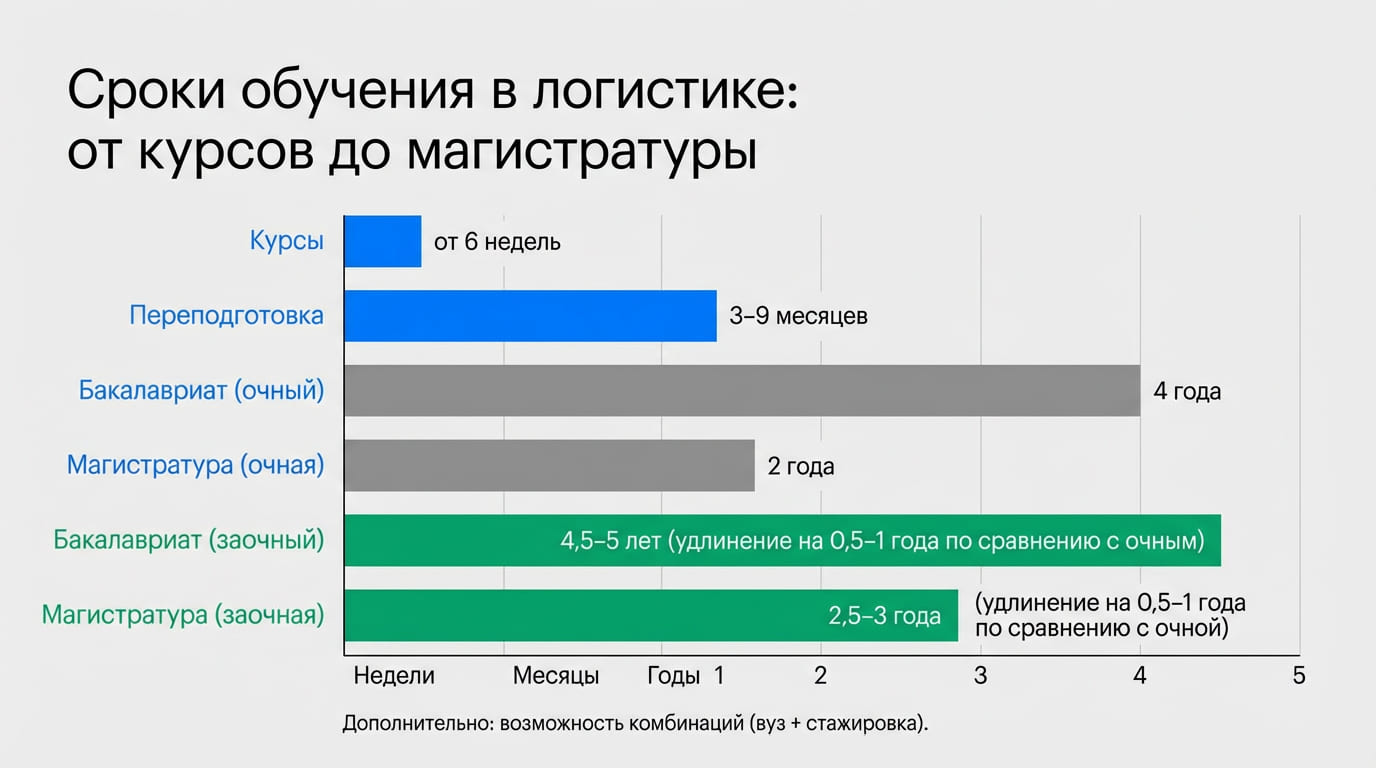 сроки обучения в логистике